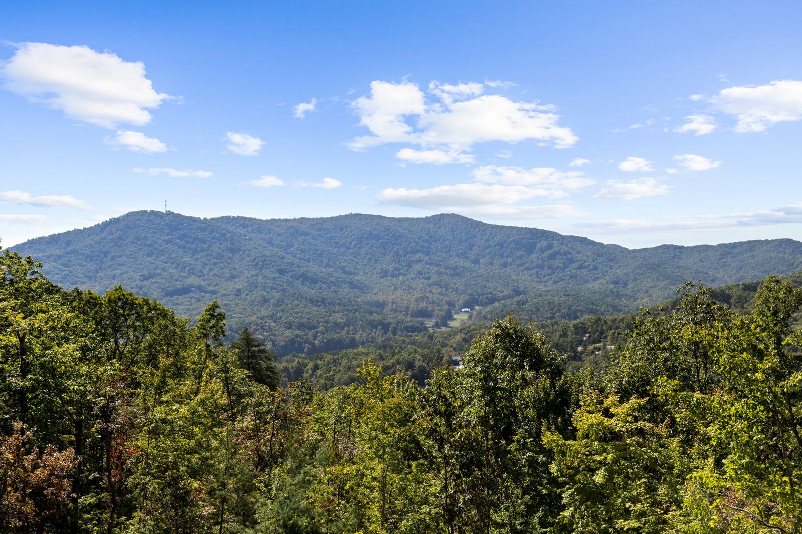The mountain view from the deck
